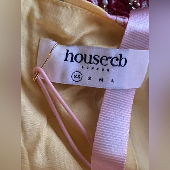 House of CB Maxi Dress Sz XS Yellow Floral Felizia Butter Print Puff Selene NEW - Picture 8 of 16